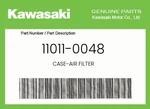 Kawasaki Genuine Case-air Filter 11011-0048. Fixed Price $191.53.