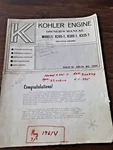 Vintage Kohler 2 Cycle Single Cylinder Owners / Parts Manual. Fixed Price $14.99.