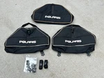 Set Of Vintage Polaris Black Silver Snowmobile Saddlebags Tunnel 1980S Indy. Fixed Price $40.50.