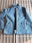 Vtg Y2K Electric Blue Spring Leather Biker Coat Motorcycle Jacket Women. Fixed Price $124.00.