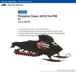 Polaris Oem 16'-24' Axys 144-165 Polyster Snowmobile Cover, Black/red- 2882133. Fixed Price $324.99.