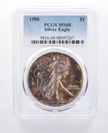 1988 American Silver Eagle MS68 Pcgs Rainbow Tone *8100. Fixed Price $995.95.