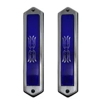 Vintage Coach Side Marker Limo Opera Lights Blue Lens Chrome Housing Pair 8". Fixed Price $69.99.