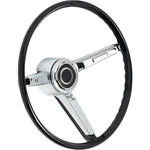 1967 Chevelle Camino; 15" Steering Wheel; Black; With Chrome Shroud Cap And. Fixed Price $369.99.