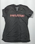 Polaris Women's V-neck Shirt Pink/camo Block Letters Size Med 286083603. Fixed Price $24.99.