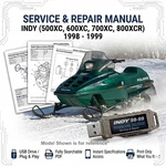 Polaris Indy 500 Xc 600 700 1998 1999 Service Repair Shop Manual Usb. Fixed Price $17.99.
