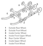 Parts Unlimited Colored Idler Wheel 04-200-10. Fixed Price $47.99.