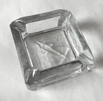 Mid Century Heavy Glass Cigar Ashtray Fighter Jet Military Aviation Paperweight. Fixed Price $95.00.