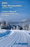 Polaris Owners Manual Book 2004 Edge Snowmobiles With 121" Track. Fixed Price $19.50.