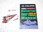 Polaris 2002 Universal Snowmobile Owners Safety And Maintenance Manual 9916649. Fixed Price $14.95.