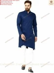 Indian Cotton Mens Shirt Solid Blue All Size Long Sleeves Loose Fit Kurta. Fixed Price $13.57.