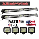 20 Inch Led Light Bar Spot Flood Combo + 4X 4" Pods Offroad For Jeep Truck. Fixed Price $37.52.