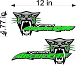 Arctic Cat Team Roar / Pair 12" Green Vinyl Vehicle Snowmobile Graphic Decals. Fixed Price $11.67.