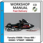 Yamaha VX600 SX600 VT600F Service Repair Shop Manual Cd. Fixed Price $21.99.