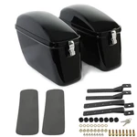 Vivid Black Large Hard Saddle Bag Trunk For Harley Dyna Honda Yamaha Accessories. Fixed Price $135.44.