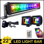 22 Inch Led Rgb Lights Bar Driving Lamp Offroad Flood Spot For Suv Atv Truck. Fixed Price $159.99.