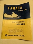 Original Yamaha Parts List Book Model GP292G 1974 887-28198-H0 Snowmobile Manual. Fixed Price $119.25.