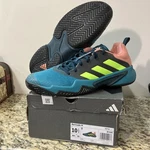 Size 10.5- Adidas Mens Barricade Tennis Shoes, Arctic Fusion/lucid Lemon.. Fixed Price $126.75.