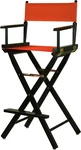 30" Director's Chair Black Frame-with Orange Canvas, Bar Height. Fixed Price $135.99.