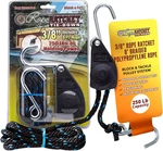 3/8" Tie Down, 250 Lb Capacity Block & Tackle Pulley System With Hooks, Adjustab. Fixed Price $25.42.