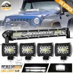 1X 10" 200W Led Light Bar Spot Flood COMBO12"+4X 4" Pods Offroad For Jeep Truck. Fixed Price $45.99.