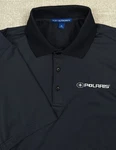 Port Authority Men's Medium Black Striped Polo Golf Shirt Polaris Off Road. Fixed Price $19.99.
