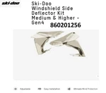 Brp Ski-doo Oem Rev GEN4 Windshield Side Deflector Kit (med & Higher) 860201256. Fixed Price $65.99.