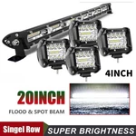 20" Led Lights Bar Spot Flood COMBO+4X 4"PODS Truck Suv Atv Jeep Offroad Driving. Fixed Price $36.99.