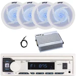 Pyle Boat Stereo MP3 Receiver, 4X 4" 100W Blue Led Speakers, 4-CHANNEL Amplifier. Fixed Price $174.49.