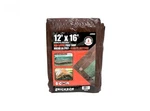 Erickson 12X16 Brown/green Reversible Poly Tarp, Water & Mildew Resistant. Fixed Price $36.70.