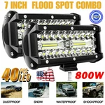 7'' 800W Led Work Light Bar Flood Spot Combo Fog Lamp Offroad Driving Truck 2PC. Fixed Price $17.52.