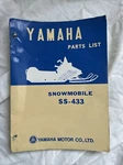 1970 Yamaha SS-433 Snowmobile Original Parts List Catalog Manual. Fixed Price $8.00.