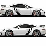 2X Racing Plaid Hood Side Door Fender Stripes Decal Stickers For Car Truck Suv. Fixed Price $11.99.