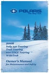 Polaris Owners Manual Book 2006 600 Edge Touring. Fixed Price $19.50.