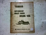 Yamaha GPX338G/433G Snowmobile Supplementary Owners Manual 888-28197-10 M403. Fixed Price $18.00.