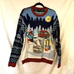 Blizzard Bay Deer Trailer Beer Cozy Ugly Christmas Sweater New Size Large. Fixed Price $22.99.