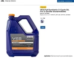 Polaris Ves Full Synthetic 2-CYCLE Oil, 2-STROKE Snowmobile (non-turbo) 2877883. Fixed Price $66.49.