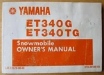 Yamaha ET340G ET340TG Snowmobile Owners Manual LIT-12628-00-46. Fixed Price $12.99.